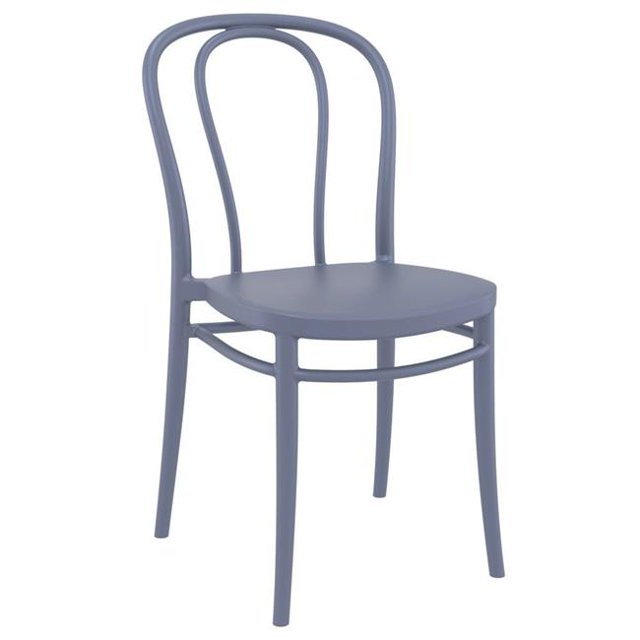 Siesta Exclusive ISP252-DGR Chaise d'Extérieur en Résine Victor, Gris Foncé