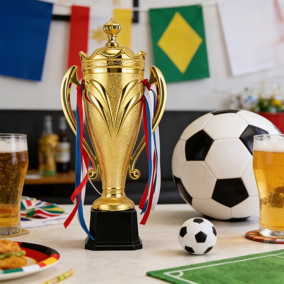 Gold Sports Championship Trophy Cup, Premium Metal Award Trophy 30cm Gold Plated, Classic Glossy Competition Prize for Tournaments Events Graduation with Sturdy Base, Gold