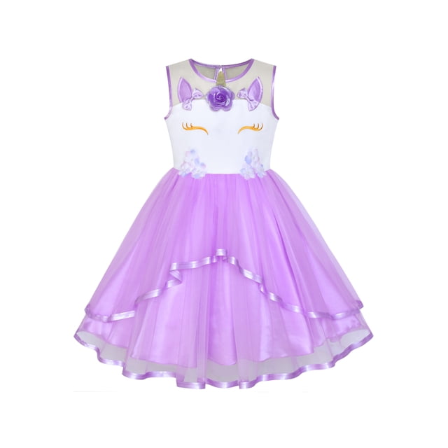 Girls Dress Unicorn Pageant Holiday Purple Tutu Princess 6 Years