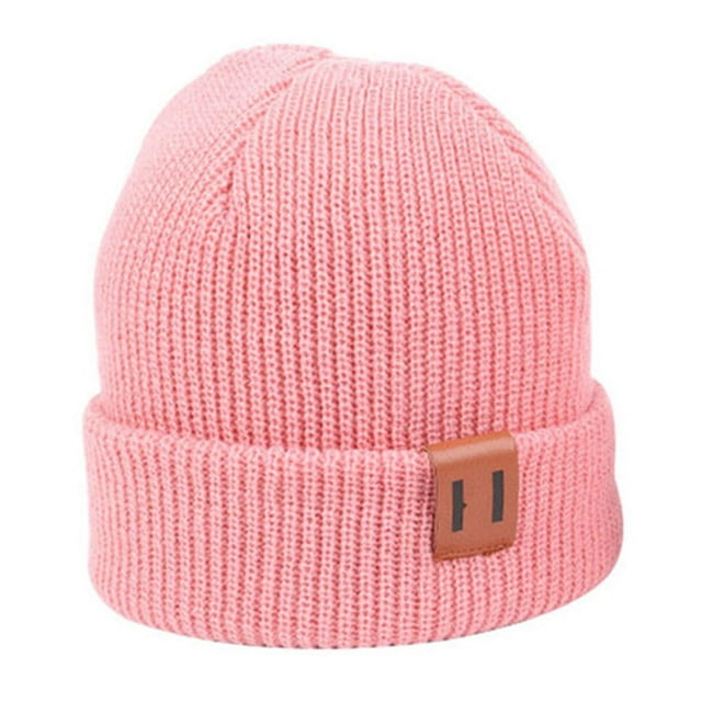 Winter Hat Children Adult Cap Thick Knitted Elastic Windproof Cozy Cold Resistant Solid Color Regular Fit Outdoor Beanie