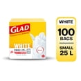 thumbnail image 1 of Sacs à ordures blancs de Glad, boîte de 100 petits, 1 of 8