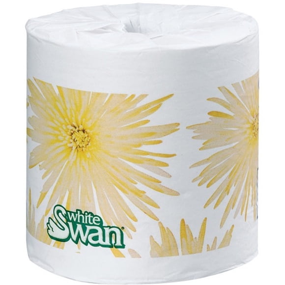 White Swan 05965 Bathroom Toilet Paper, 2-Ply, 500 Sheets per Roll, 1 Box of 96 Rolls