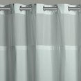 thumbnail image 2 of Hookless Its A Snap! Waffle Shower Curtain 3-in-1 Shower Curtain Includes Fabric Shower Curtain with Sheer Top Window Flex-On Rings & Fabric Liner 54 x 80 Misty Blue, 2 of 5