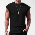 thumbnail image 2 of Ramiter Débardeur pour Homme Nouvelle Mode Décontractée Été Ample Sport Col Rond Camisole Homme Noir, TG, 2 of 4