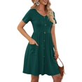 thumbnail image 5 of Ketyyh-chn99 Robe d'Été Robe Maxi Robe Droite Unie pour Vacances Robe à Enfiler Robe de Plage Vert,m, 5 of 5