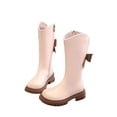 thumbnail image 1 of Boots for Girls Bow Knot Leather Long Barrel Princess Winter Fashion, 1 of 5