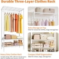 thumbnail image 4 of Garvee 3-Tier Metal Clothes Rack, Adjustable Garment Rack,  1 Hanger Rod, 35.4" x 17.7" x 68.9", White, 4 of 7