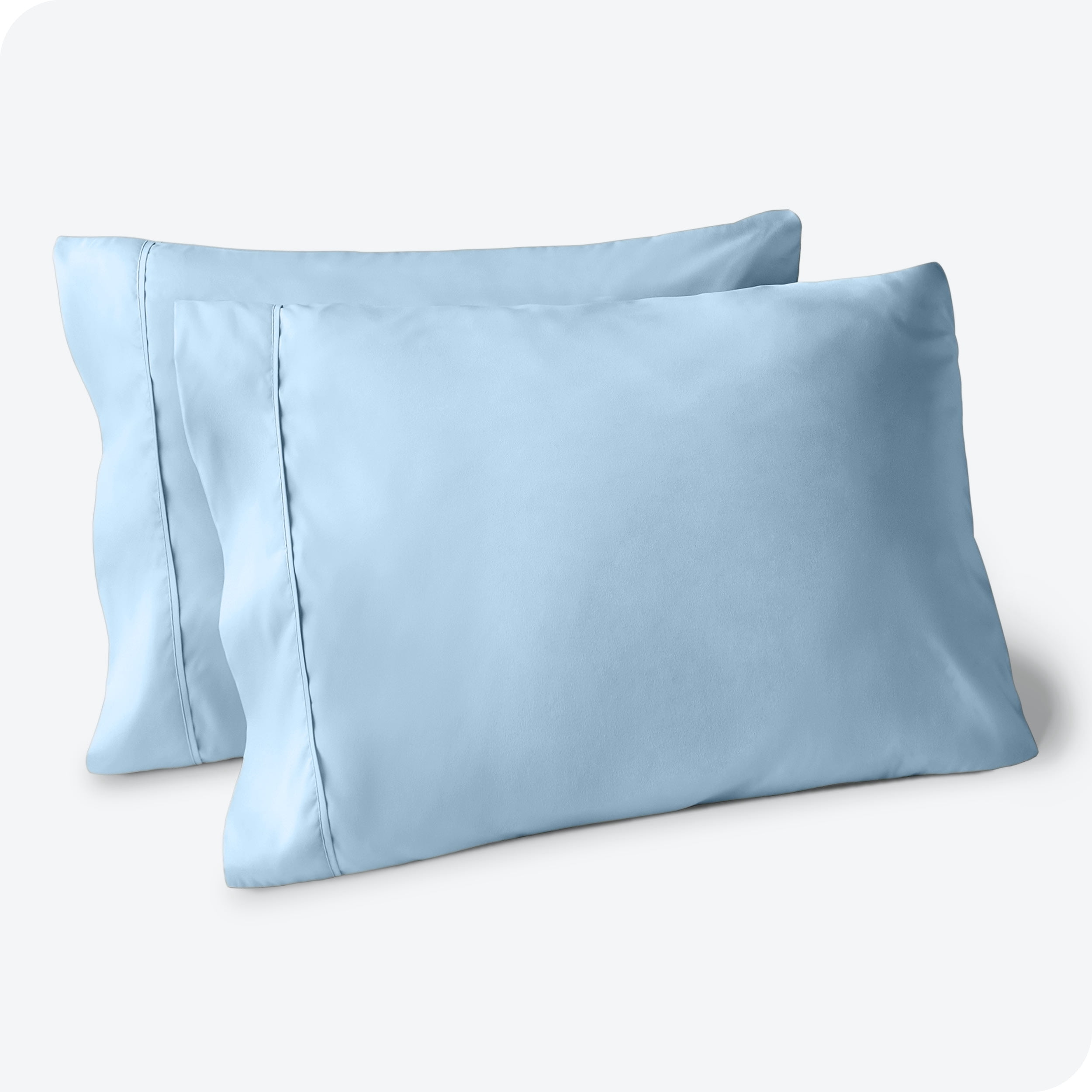Bare Home Pillowcase Set - Premium 1800 Collection - Double Brushed - Ultra Soft - King Size, Light Blue, 2 Count