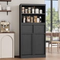 thumbnail image 2 of AKDSteel Tall Freestanding Storage Cabinet, Modern 51'' Cupboard With Doors And 2 Drawers For Dining Room, 2 of 7