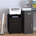 thumbnail image 2 of HOMCOM Vertical Filing Cabinet with Drawer Wheels, File Cabinet, Black, 2 of 10