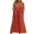 thumbnail image 2 of UPPADA Journée Aujourd'hui 2025 Robes pour Femmes 2025 Robes d'Invitée de Mariage pour Remise des Diplômes Invitée pour Femmes 2025 Robes Maxi Sans Manches Henley avec Poches, 2 of 6