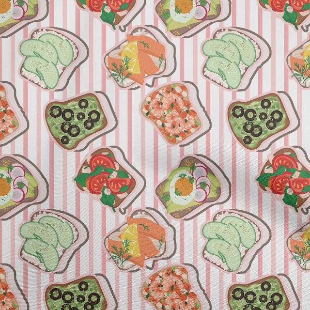oneOone Rayon Light Pink Fabric Food Sewing Craft Projects Fabric Prints By Yard 56 Inch Wide