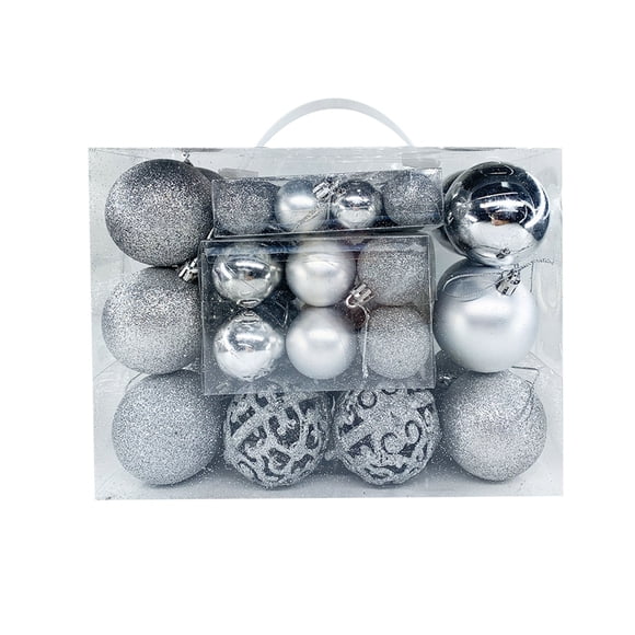 Rbaofujie Boules de Noël Transparentes 50 Pcs Ornements Boules de Noël Décoration de Sapin de Noël Fête Plusieurs Styles Ornements pour Arbres de Noël Décoration de Boules de Fête Décorations de Sapin de Noël