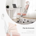 thumbnail image 3 of EDX Ergonomic Mesh Office Chair, Adjustable Height with Lumbar Support, Flipped up Armrests, Headrest, Pink, 3 of 8