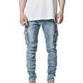 thumbnail image 1 of LSLJS Men's Side Pocket Trousers With Zipper Placket Skinny Jeans, 1 of 6