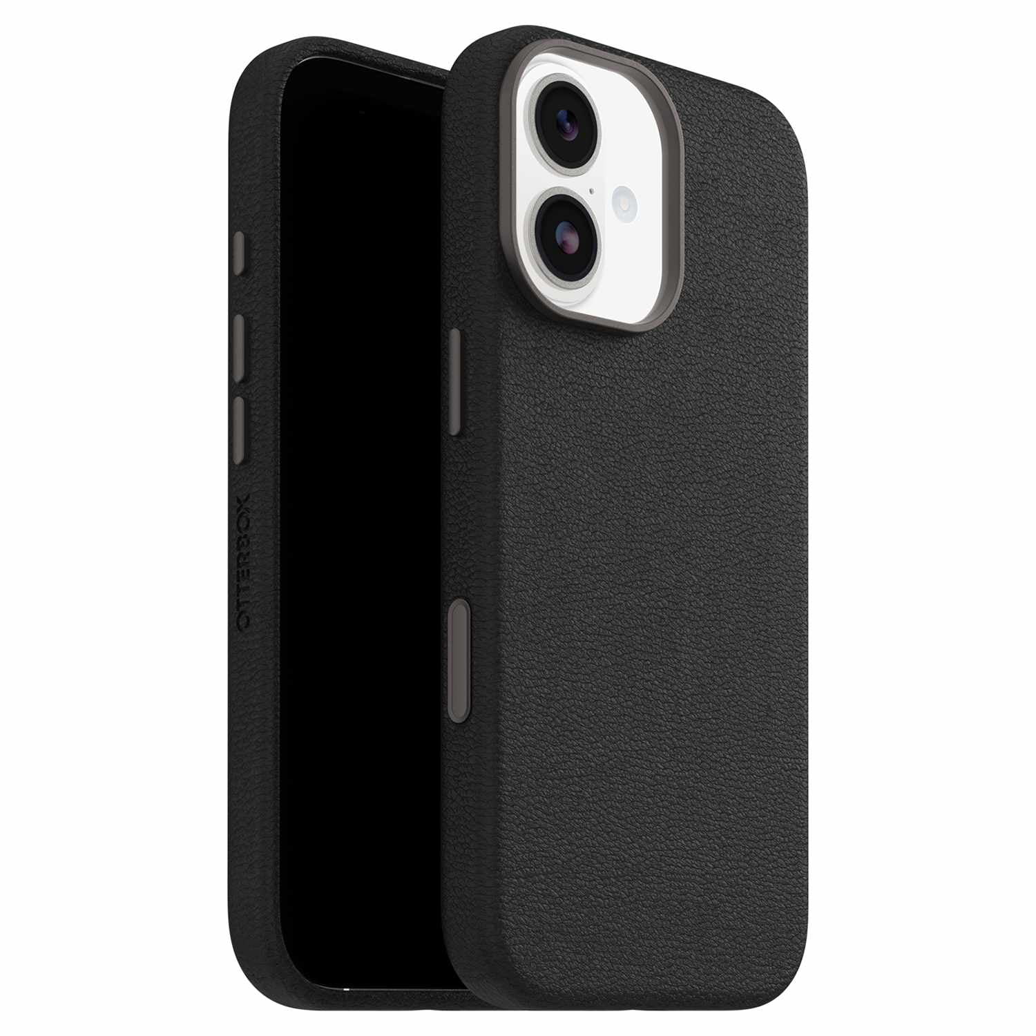 OtterBox Symmetry Cactus Leather MagSafe Case w/Camera Control Noir Ash (Black) for iPhone 17 Pro
