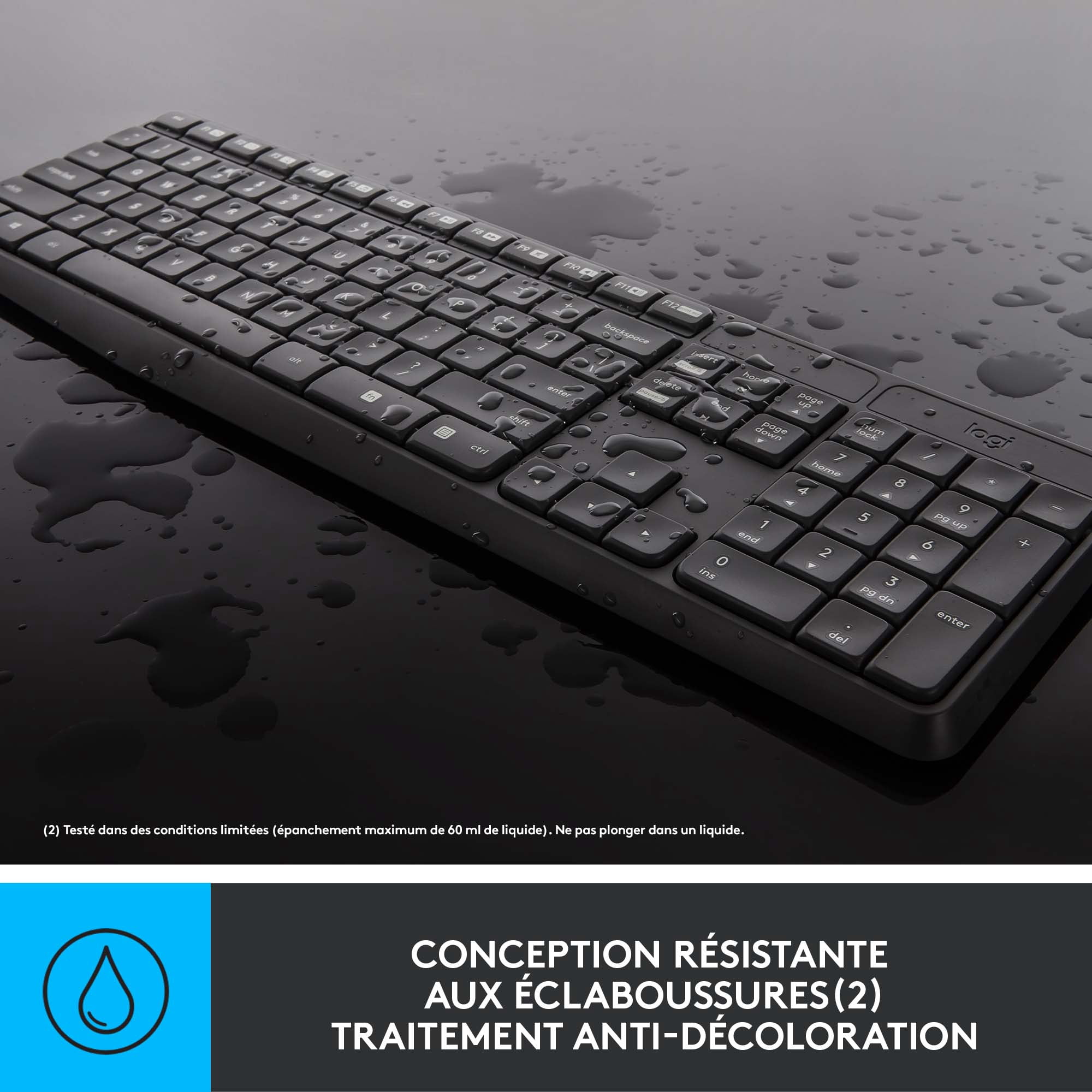 Logitech MK235 Clavier et souris sans fil gris - Français
