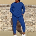 thumbnail image 2 of Timegard 2 Piece Sets for Women Crew Neck Long Sleeve Top Running Pants Fall Comfy Outfits with Pockets, 2 of 6
