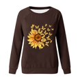 thumbnail image 4 of Rbaofujie Couples Chandails à Capuchon Femmes Mode Décontractée Imprimé Col Rond Ample Manches Longues T-shirt Hauts Blouse Brun Chandails pour Dames, 4 of 4