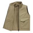 thumbnail image 2 of LOVZFMLL Jackets for Men's Thin Workwear Solid Color Stand Collar Sleeveless Jacket Tank, 2 of 9