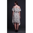 thumbnail image 2 of Bimba Grey Bird Printed Womens Cold Shoulder Tunic Party Round Neck Shift Dress - XXX-Large, 2 of 6