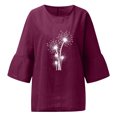thumbnail image 4 of Chemises pour Femmes Été Aguichant Imprimé Régulier à Boutons Col Rond Manches Courtes Femmes Manches Courtes Haut Blouses de Travail pour Femmes Bureau en Liquidation, 4 of 5