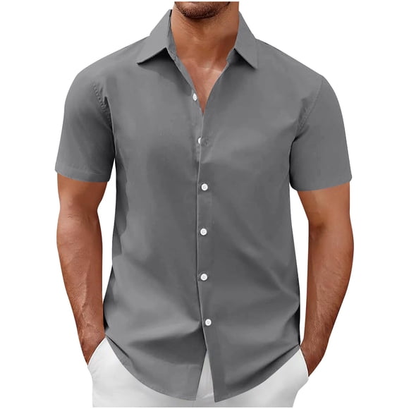 Dagugfen Dress Shirts for Men Plus Size Button down Short Sleeve Business Casual Formal Shirts Tops