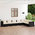 thumbnail image 1 of vidaXL 7 Piece Garden Lounge Set with Cushions Poly Rattan Black, 1 of 4