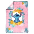 thumbnail image 2 of Lilo & Stitch Tropical Floral Fleece Blanket, 2 of 3