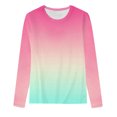 thumbnail image 3 of RKSTN Chemises à Manches Longues pour Femmes Mode Chandail à Col Rond Imprimé Teinture sur Nœuds Décontracté Sortie Blouses Amples Hauts, 3 of 3