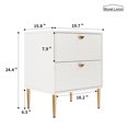 thumbnail image 2 of Boyel Living Table de Chevet 2 Tiroirs Armoire de Rangement Autoportante Table de Côté pour Canapé Table d'Appoint pour Chambre, Blanc, 2 of 10