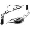 thumbnail image 1 of Krator Flame Custom Chrome Motorcycle Rear View Mirrors Compatible with Yamaha Road Star Warrior Midnight XV, 1 of 3
