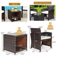 thumbnail image 3 of Costway 3PCS Patio Rattan Wicker Furniture Cushion Sofa Coffee Table White, 3 of 9