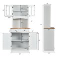 thumbnail image 2 of Gymax Buffet Hutch Kitchen Storage Cabinet w/ Microwave Stand Storage Shelves, 2 of 10