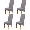 thumbnail image 1 of Large Size High Back Thicker Plush Dining Chair Covers Set of 6, Elastic Kitchen Chair Slipcovers Removable Nonslip for Hotel Dining Room Ceremony Banquet Wedding Party, 1 of 11