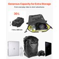 thumbnail image 3 of VEVOR Motorcycle Tail Bag, 30 L Motorcycle Rear Seat Bag with Waterproof Rain Cover, Outdoor Sports Motorbike Luggage Storage Trunk Rack Backpack with Shoulder Straps, Universal Fit Rear Racks, Black, 3 of 9