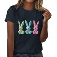 thumbnail image 1 of Pisexur Hauts de Printemps pour Femmes 2025, Hauts d'Entraînement Femmes, Hauts d'Entraînement Femmes T-Shirt Imprimé Manches Courtes Col Rond Chandail à la Mode Noir, P, 1 of 5