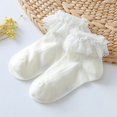 thumbnail image 1 of RXIRUCGD Boy's And Girl's Baby Solid Color Lace Socks( White, Size:3 Years ), 1 of 3