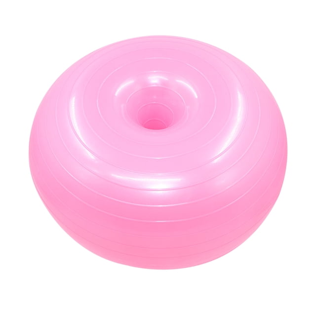 Yoga Ball Pink Doughnut Shape - Yoga Ball Chair - Balance Trainer - Thicken Anti-Explosion Inflatable Seating Exercise - for Office & Home & Gym