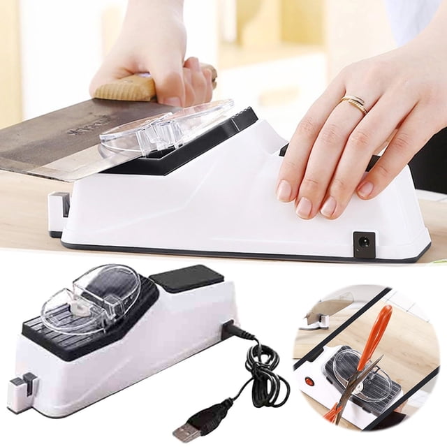 LSLJS Aiguiseur de Couteaux Aiguiseur de Couteaux pour la Maison Aiguiseur de Couteaux 5 Secondes pour Affûtage Polissage avec Couvercle de Protection Interface USB Aiguiseur de Couteaux