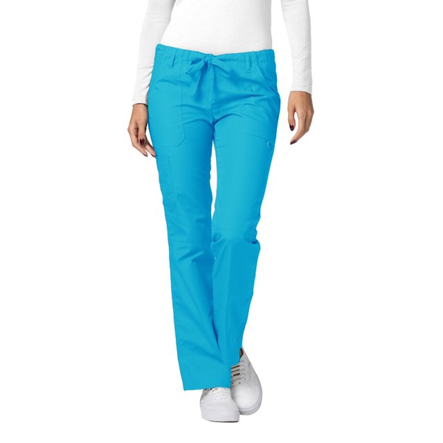 Adar Pantalon d'Uniforme Droit pour Femmes Universal, à Cordon, Popeline Durable, Noir