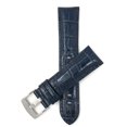 thumbnail image 1 of 20mm Mens' Alligator Style Leather Watch Band Strap, Glossy Finish, Stainless Steel Buckle, 1 of 7