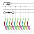 thumbnail image 1 of Rigs Bait 10 Hooks Fishing Feather Lures Sea Herring Baits String Hooks, 1 of 8