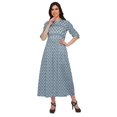 thumbnail image 2 of Moomaya Robe Kurti d'Été à Manches Courtes Imprimée, Tunique Ligne A pour Femmes, 2 of 5