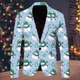 thumbnail image 4 of Men Christmas Snowflake Santa Tuxedo Buttons Printed Pocket Lapel Button Men Suits Slim Fit 3 Piece Suit Jacket Suit, 4 of 5