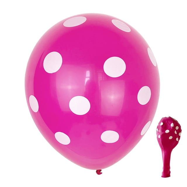QualitChoice 100 Pcs Ballons à Pois en Latex Légers Kit de Décorations de Ballons à Pointes Accessoires Photo Colorés pour Douche Rose Rouge/blanc à Pois