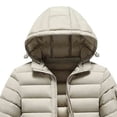 thumbnail image 3 of hoksml Men's Down Fill Winter Jacket Detachable Hooded Zip Up Coat with Zippered Pockets for Cold Weather, 3 of 5