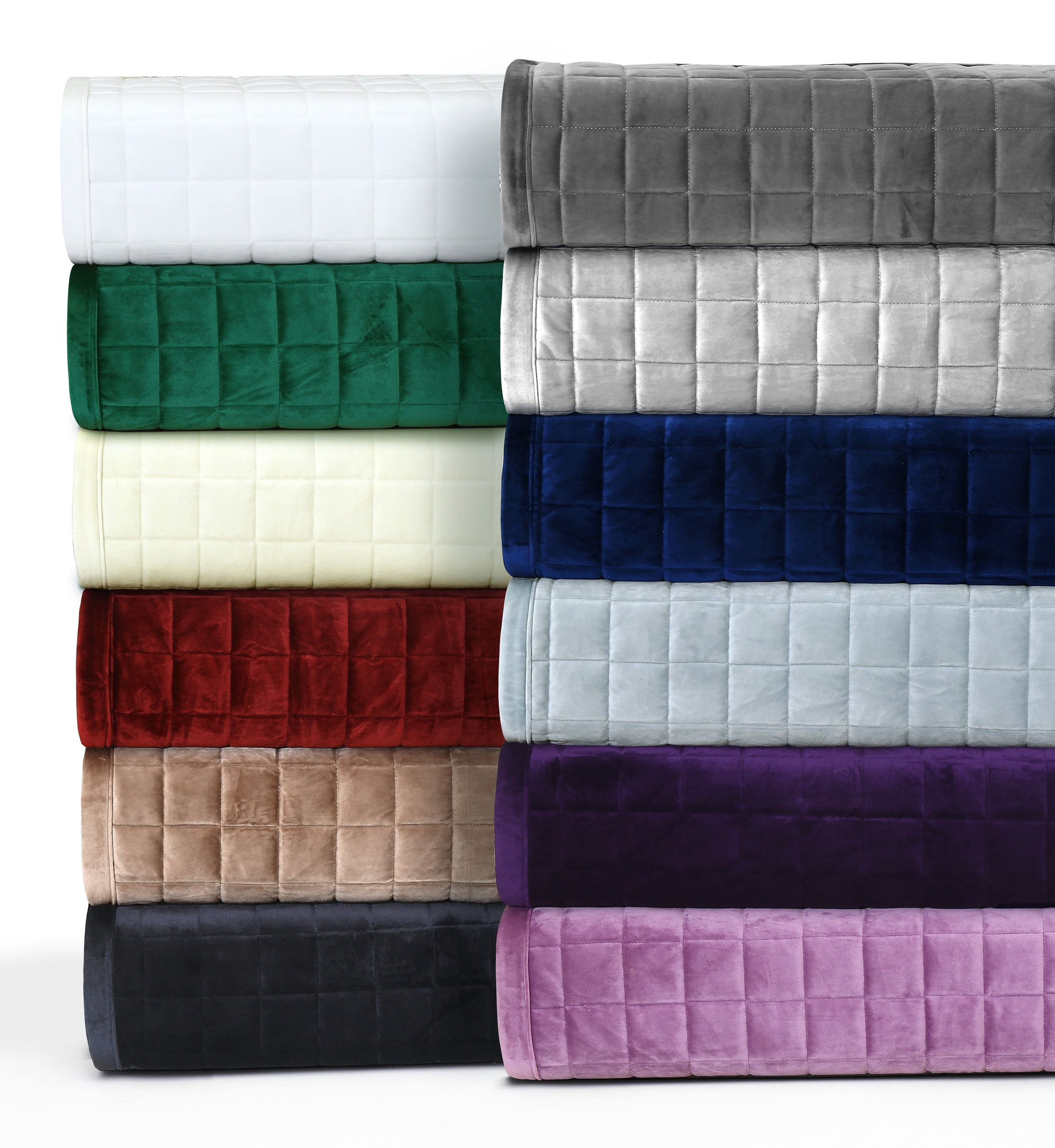 Tribeca Living FLORENCEQUIKINB Florence Velvet Oversized Solid Quilt Set, King, Navy Blue