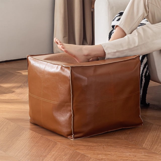 Birdeem Pouf Repose-Pieds de Rangement, Tabouret en Tissu Pliable avec Rangement pour Salon, Cube de Rangement Multifonction pour l'Organisation de la Maison