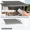 thumbnail image 4 of Outsunny 13' x 10' Electric Retractable Awning w/ Remote Controller, Grey, 4 of 10